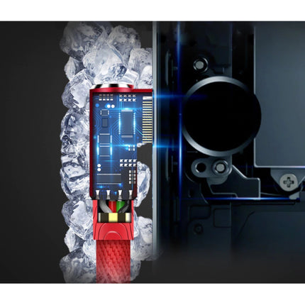 iPhone Lightning Oplaadkabel 90° - 2 Meter - Gevlochten Nylon Oplader Data Kabel Android Blauw