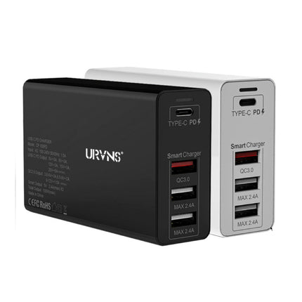 4-Port Oplaadstation - PD / QC3.0 / 2.4A - 100W Power Delivery USB Fast Charge - Oplader Muur Stekkerlader Wallcharger AC Thuislader Adapter Wit