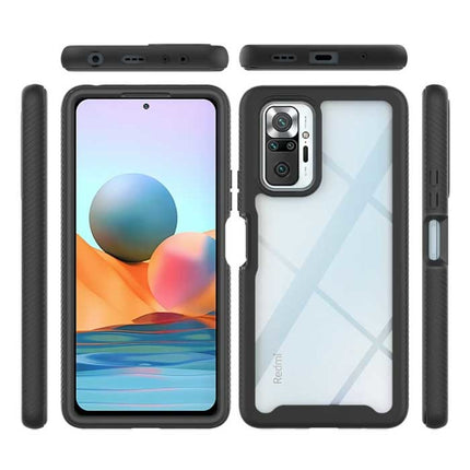Xiaomi Redmi Note 10 (4G) Bumper Hoesje met Frame - Anti-Shock Case Cover Lichtblauw