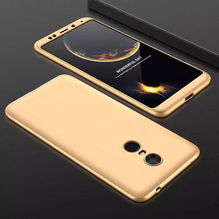 Xiaomi Redmi 9A Full Cover - 360° Body Hoesje Case + Screenprotector Tempered Glass Goud