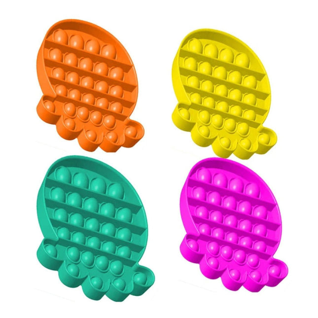 Pop It Octopus - Fidget Anti Stress Speelgoed Bubble Toy Siliconen Blauw