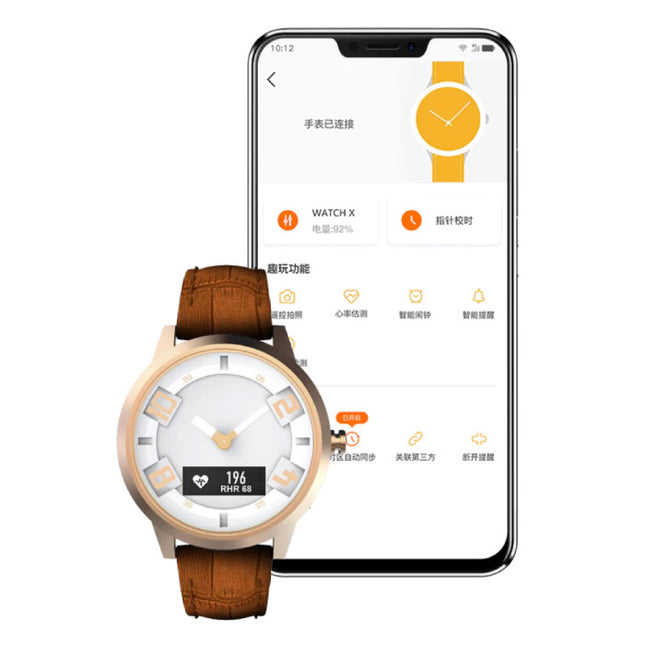 Watch X Horloge met Hartritmemonitor - Fitness Tracker Sport 80ATM Waterdicht Leren Bandje Anoloog Uurwerk Smartwatch