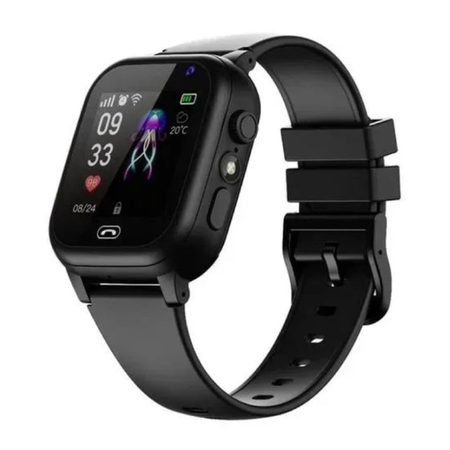 Kids Smartwatch met GPS Tracker - Voor Kinderen Smartband Smartphone Horloge - Zwart 