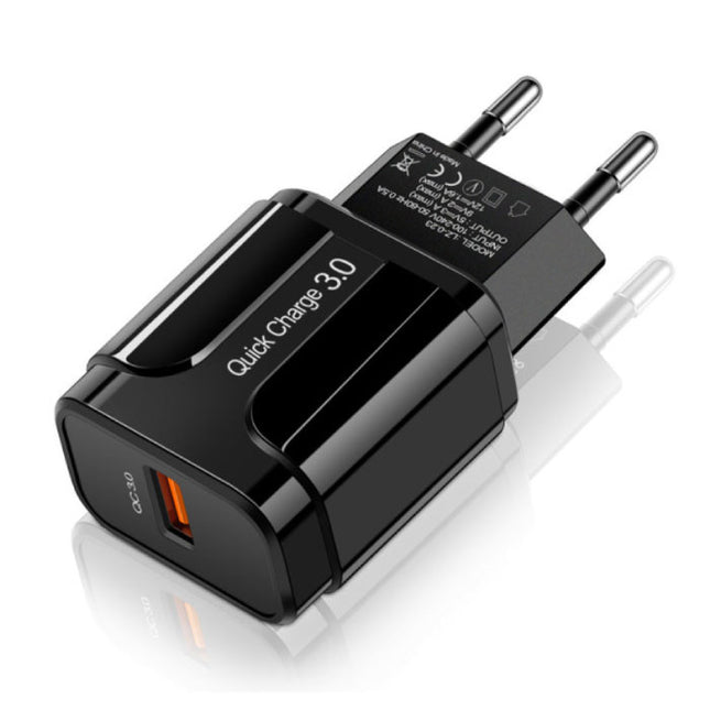 Qualcomm Quick Charge 3.0 USB Muur Oplader Wallcharger AC Thuislader Stekkerlader Adapter - Zwart 