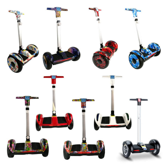 Elektrisch E Scooter Hoverboard met Handvat - 10.5" - 350W - 4.4 Ah Samsung Batterij - Zwart