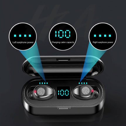 F9 TWS Draadloze Smart Touch Control Oortjes Bluetooth 5.0 Ear Wireless Buds Earphones Earbuds 2000mAh Powerbank