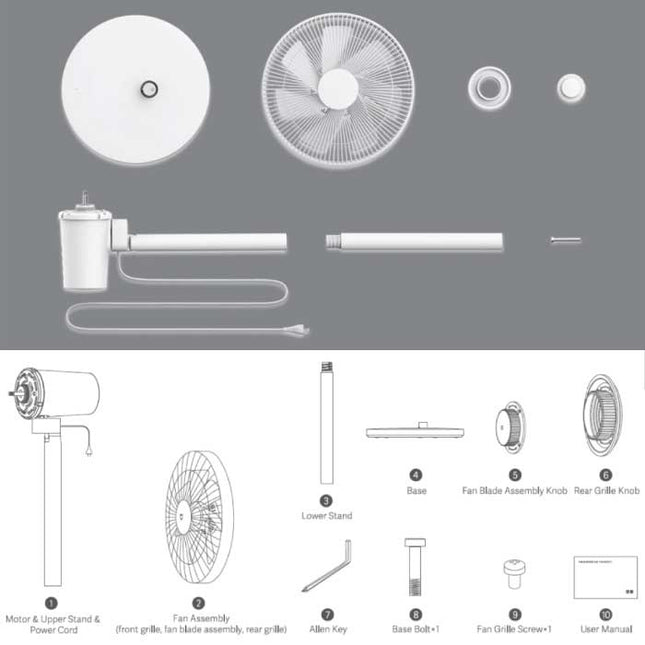 Mi Fan 2 Staande Ventilator - Mi Home App Roterend Vestelbaar Wit