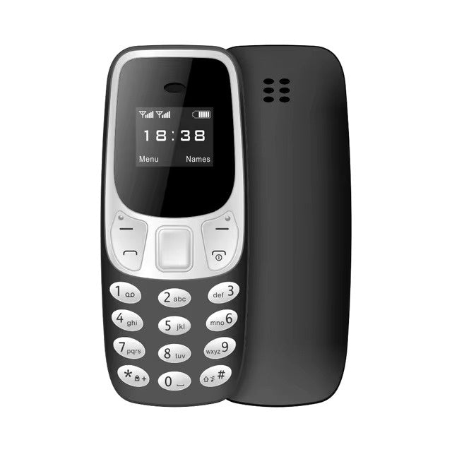 BM10 Mini Telefoon - 0.66 inch HD Scherm - Dual SIM - Dumphone GSM - Zwart