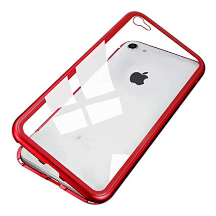 iPhone 6S Magnetisch 360° Hoesje met Tempered Glass - Full Body Cover Hoesje + Screenprotector Rood