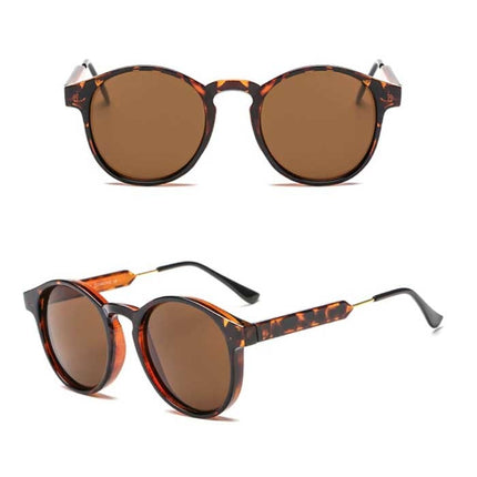 Retro Ronde Zonnebril - Gepolariseerd Driving Shades Vintage Luipaard