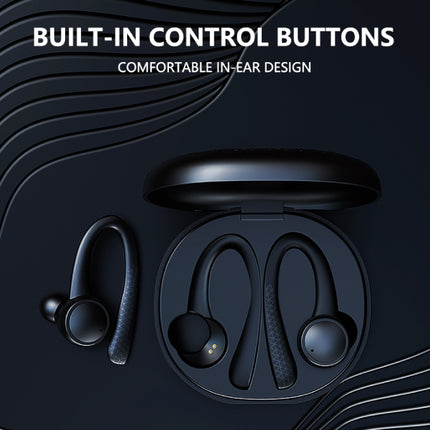 Sport TWS Draadloze Smart Touch Control Koptelefoon Bluetooth 5.0 In-Ear Draadloze Buds Koptelefoon Oordopjes 400 mAh Zwart