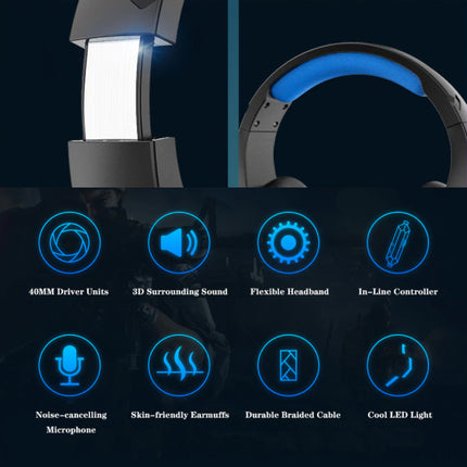 Stereo Gaming Koptelefoon voor Playstation 4 en 5 / Xbox / PC - Headset Headphones met Microfoon Blauw