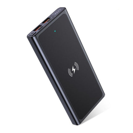 10.000mAh Draadloze Qi Oplader + Powerbank Noodaccu Batterij Wireless Charger Pad Zwart