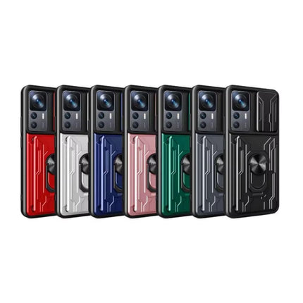 Xiaomi Redmi Note 13 Pro (5G) - Card Slot Hoesje met Kickstand en Camera Slide - Pop Grip Cover - Roze