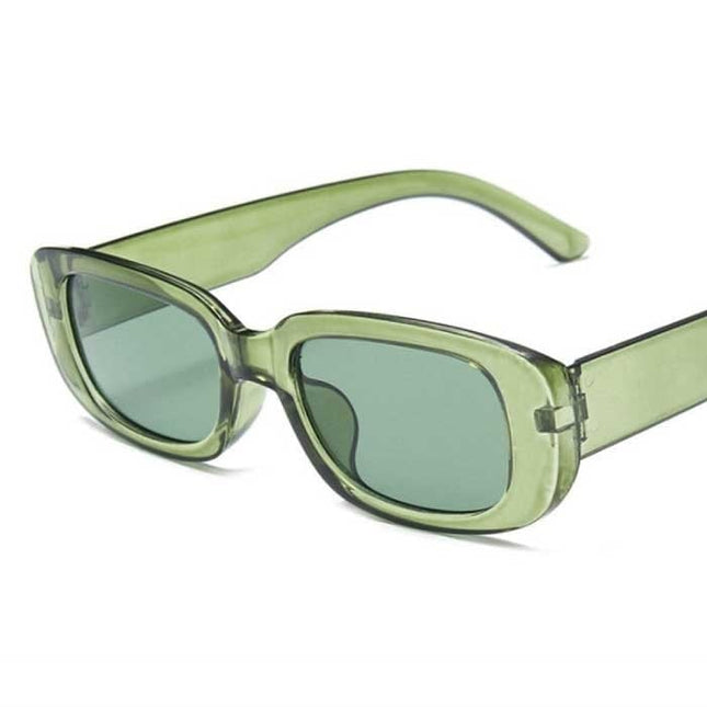 Trendy Vierkante Zonnebril voor Dames - Retro Reisbril Fashion Shades Anti-UV Bril Donkergroen
