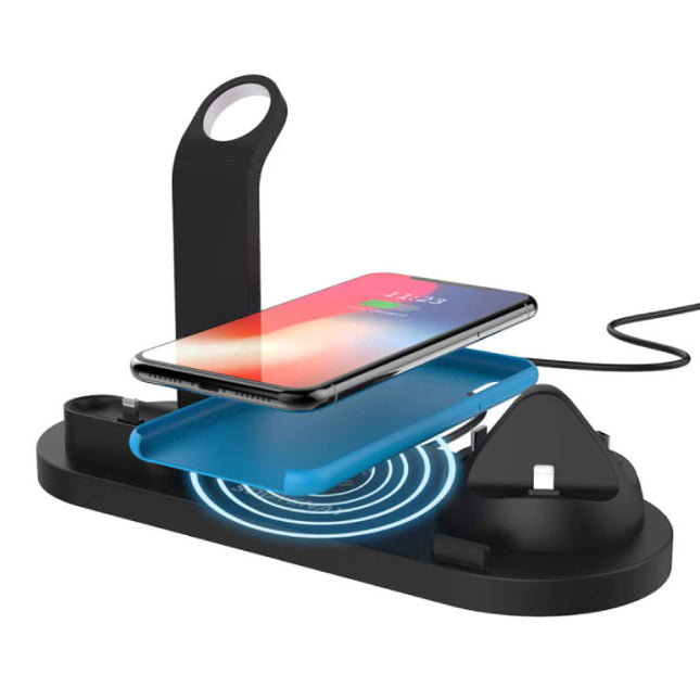 4 in 1 Oplaadstation voor Apple iPhone / iWatch / AirPods -  Charging Dock 10W Wireless Pad Zwart 