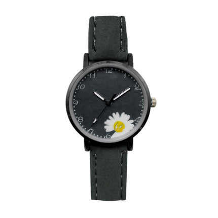 Minimalistisch Horloge voor Dames - Modieus Kwarts Uurwerk Vrouwen Lichtgevend Leer Bandje Zwart