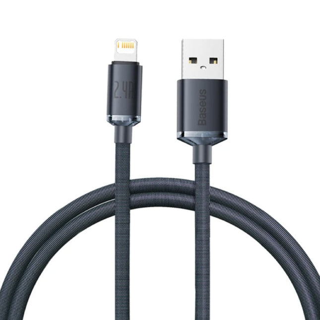 USB Oplaadkabel voor iPhone Lightning - 2 Meter - Gevlochten Nylon - Tangle Resistant Oplader Data Kabel Zwart