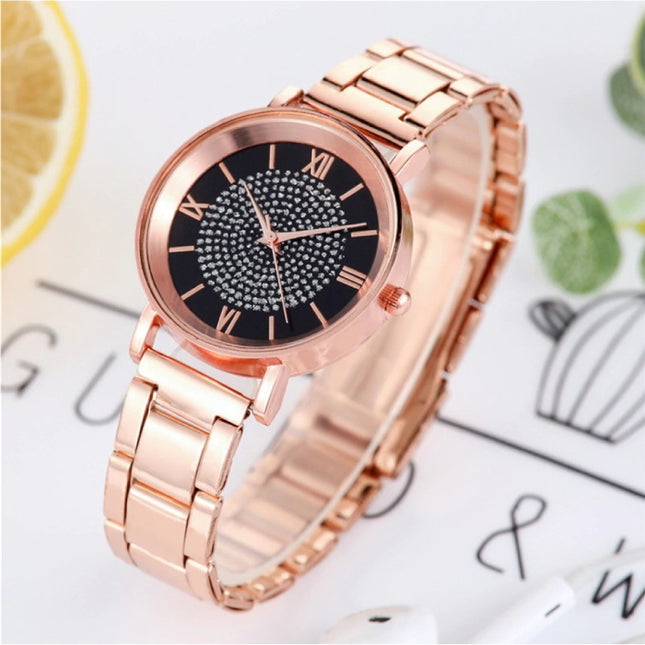 Horloge Luxe Dames - Anoloog Kwarts Uurwerk voor Vrouwen Zwart