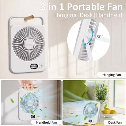 F10 Mini Ventilator - 5 Standen - Draagbare Fan USB Oplaadbaar - Wit