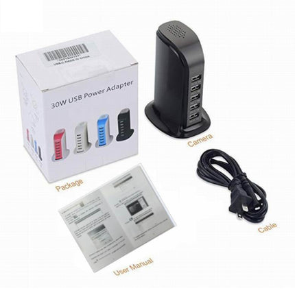 USB Laadstation Met Ingebouwde Beveiliging Camera 5-Port Muur Oplader Thuislader Stekkerlader