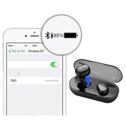 Draadloze Oortjes - Smart Touch Control TWS Oordopjes Bluetooth 5.0  Wireless Buds Oortelefoon Zwart 