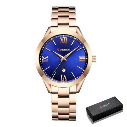 Gouden Luxe Horloge voor Dames - Roestvrij Staal Armband 3 ATM Kwarts Polshorloge Goud