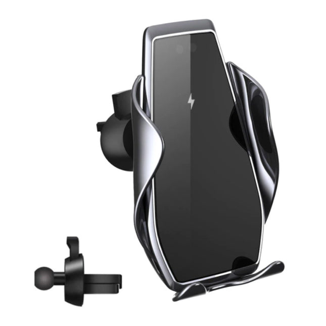 Qi Draadloze Autolader 15W - Quick Charge 3.0 - Airvent Clip Oplader Universeel Wireless Car Charging Pad Zilver