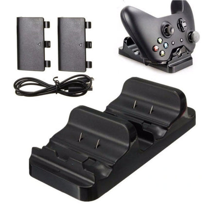 Oplaadstation voo Xbox One Charging Dock Station voor Controller - Dual Laadstation met 2x Herlaadbare Batterij
