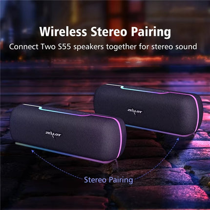 S55 Draadloze Luidspreker - Bluetooth 5.2 TWS Boom Box 10W - Zwart 