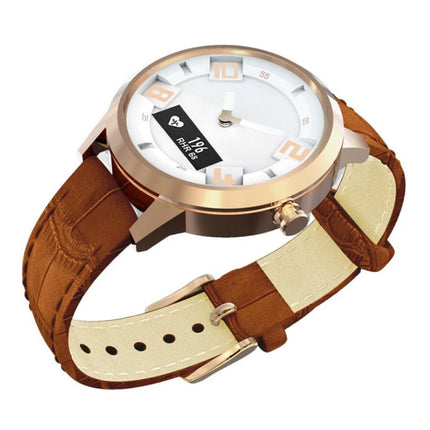 Watch X Horloge met Hartritmemonitor - Fitness Tracker Sport 80ATM Waterdicht Leren Bandje Anoloog Uurwerk Smartwatch