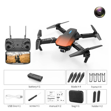 E88 Mini RC Drone met 4K Camera - WiFi Quadcopter met One Key Auto Return - Oranje