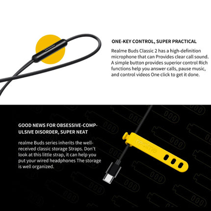 Buds Classic Oortjes met One Key Control - USB Type C Oordopjes - Zwart