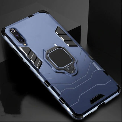 Samsung Galaxy A40 Hoesje  - Magnetisch Shockproof Case Cover Cas TPU Blauw + Kickstand