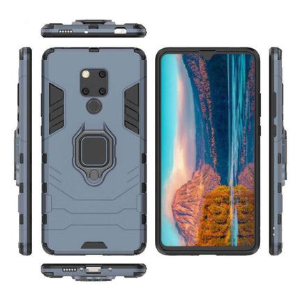 Huawei Mate 20 Hoesje  - Magnetisch Shockproof Case Cover Cas TPU Blauw + Kickstand