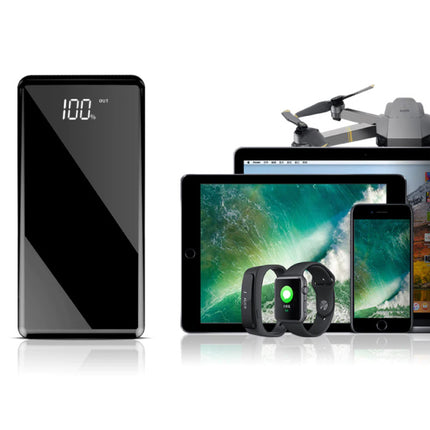 80.000mAh Powerbank met 4 Poorten - Ingebouwde Zaklamp - Externe Noodaccu Batterij Oplader Charger Zwart