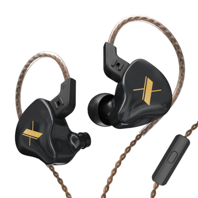 EDX 1DD Oordopjes met Microfoon en Muziek Beheer - 3.5mm AUX Oortjes Wired Earphones Oortelefoon Zwart