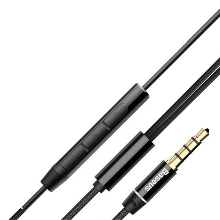 Encok H06 Oortjes met Microfoon en Volume Controls - 3.5mm AUX Oordopjes Wired Earphones Oortelefoon Zwart