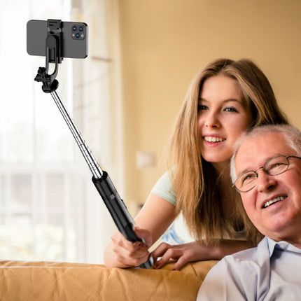Q05 Selfie Stick Tripod - Intrekbare Vlog Statief Selfiestick - Zwart