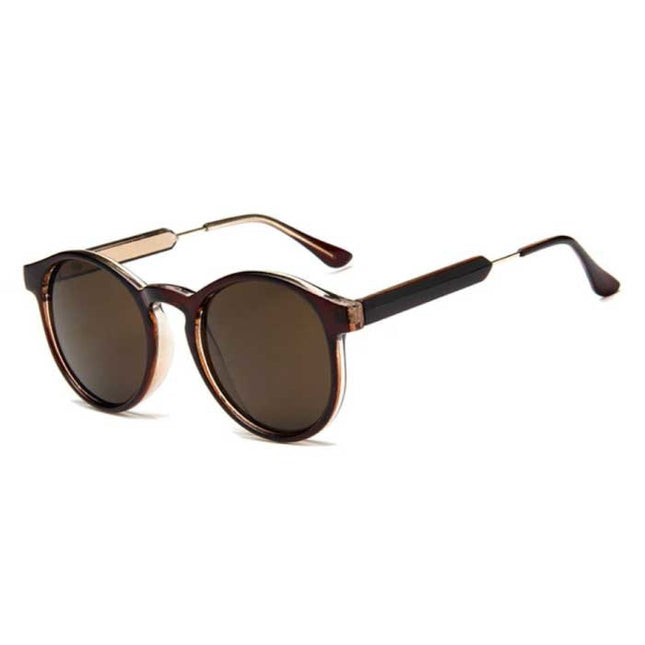 Retro Ronde Zonnebril - Gepolariseerd Driving Shades Vintage Bruin