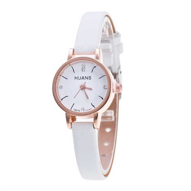 Vintage Horloge met Kleine Wijzerplaat voor Dames - Leren Band Kwarts Polshorloge Wit