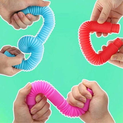 2-Pack Pop It Buis Noodle String - Rekbaar Fidget Anti Stress Speelgoed Bubble Toy Siliconen Noodles Willekeurige Kleur