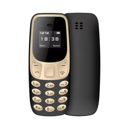 BM10 Mini Telefoon - 0.66 inch HD Scherm - Dual SIM - Dumphone GSM - Goud