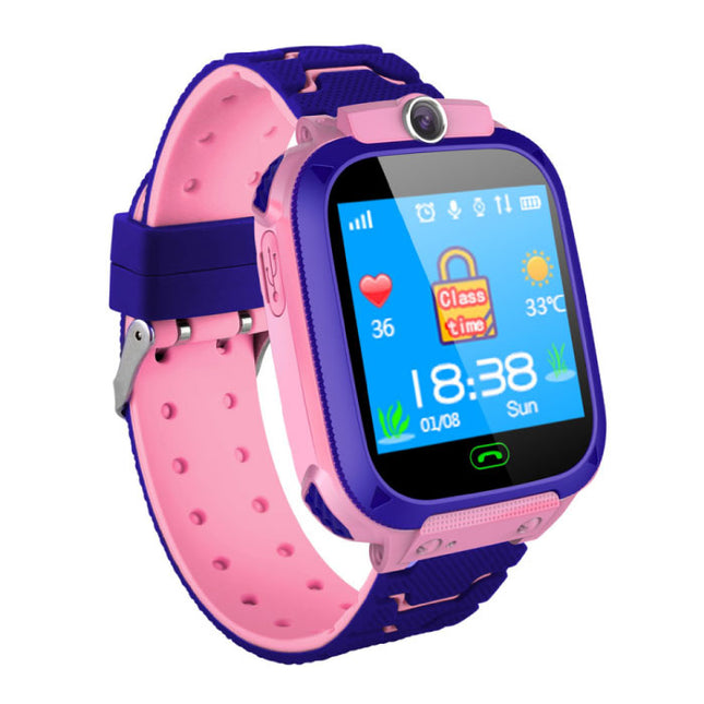 Smartwatch voor Kinderen met GPS Tracker Smartband Smartphone Horloge IPS iOS Android Roze
