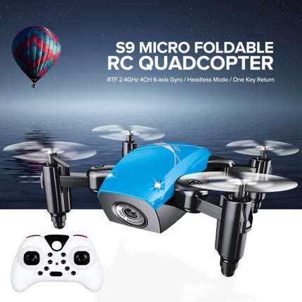 S9W Mini RC Pocket Drone Quadcopter Speelgoed met Gyro Stabilistatie Blauw