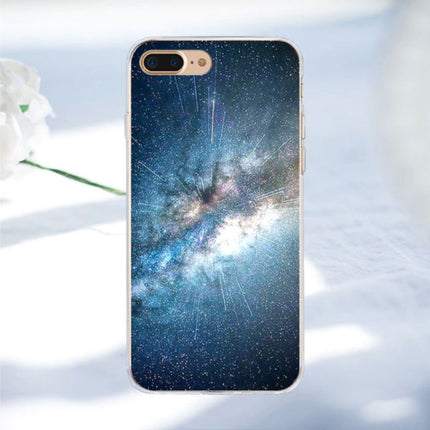 iPhone 7 Plus - Space Star Case Cover Cas Soft TPU Hoesje