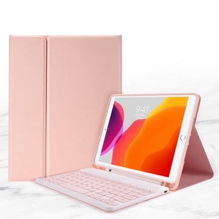 Toetsenbord Hoes voor iPad 10.2" (2019) - QWERTY Multifunctionele Keyboard Bluetooth Smart Cover Case Hoesje Roze