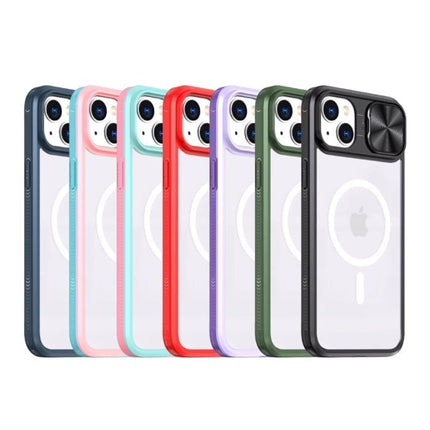Draadloos Opladen Hoesje voor iPhone 14 Plus - met Camera Slide  -  Bumper Cover voor Magsafe - Zwart
