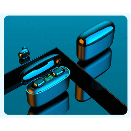 TWS Draadloze Oortjes met Powerbank 3500mAh - Smart Touch Control Bluetooth 5.0 Ear Wireless Buds Earphones Earbuds Oortelefoon Zwart 