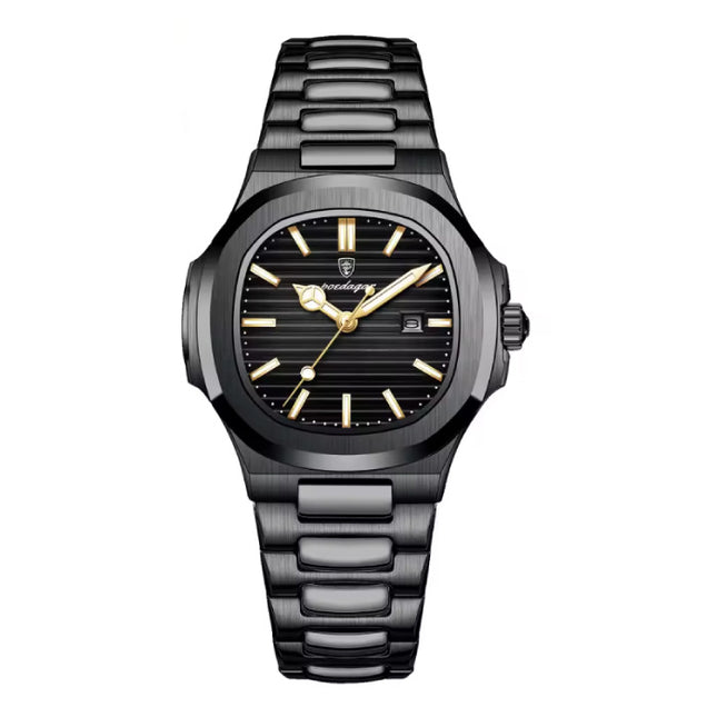 Luxe Vierkant Kwarts Horloge - 3 ATM Waterdicht Lichtgevend Heren Dames Unisex Roestvrij Staal - Goud